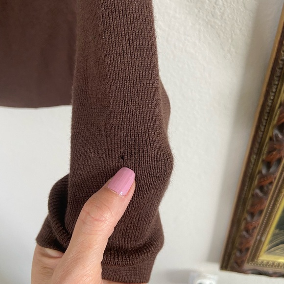 Mercer & Madison size PL 100% Merino Wool with Fake Fur Removable Collar, Brown - Picture 4 of 9